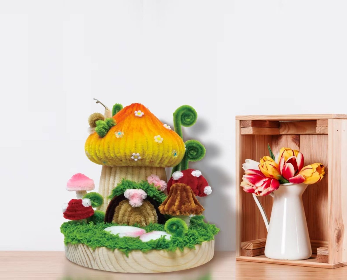 Hands Craft - DIY Chenille Kit – Mushroom House - The Merri Artist - merriartist.com