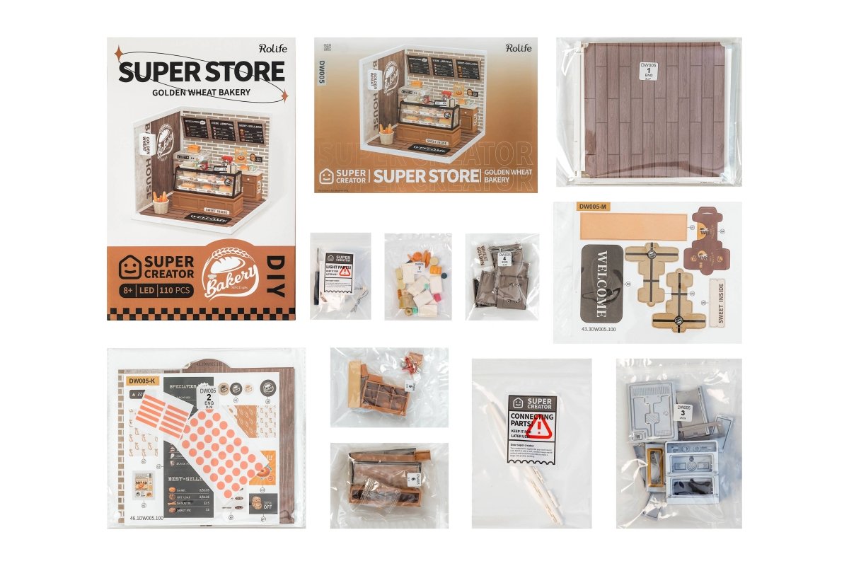 Hands Craft - DIY Miniature House Kit: Golden Wheat Bakery - The Merri Artist - merriartist.com