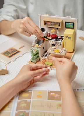 Hands Craft - DIY Miniature House Kit: Happy Meals Kitchen - The Merri Artist - merriartist.com