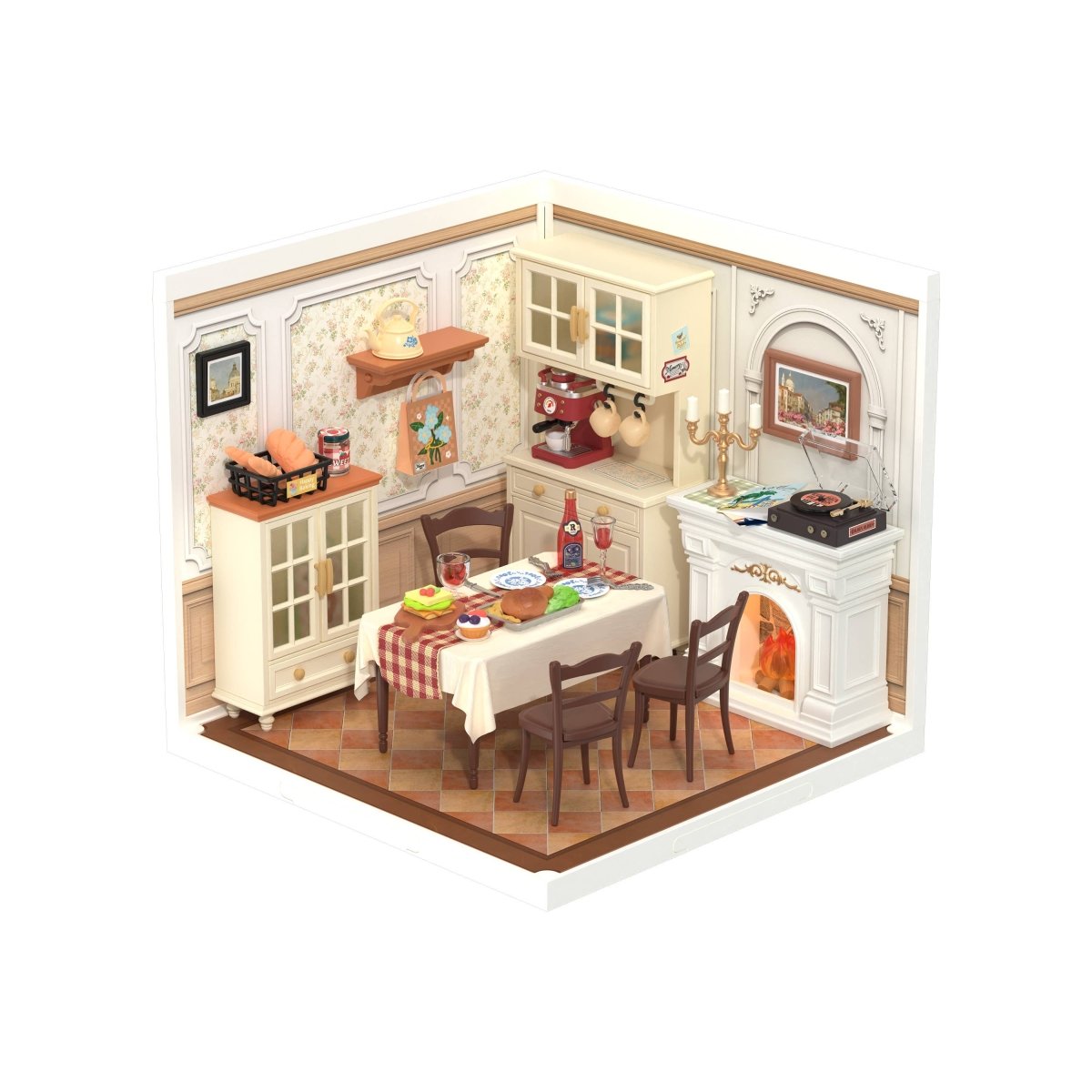Hands Craft - DIY Miniature House Kit: Warm Dining Room - The Merri Artist - merriartist.com