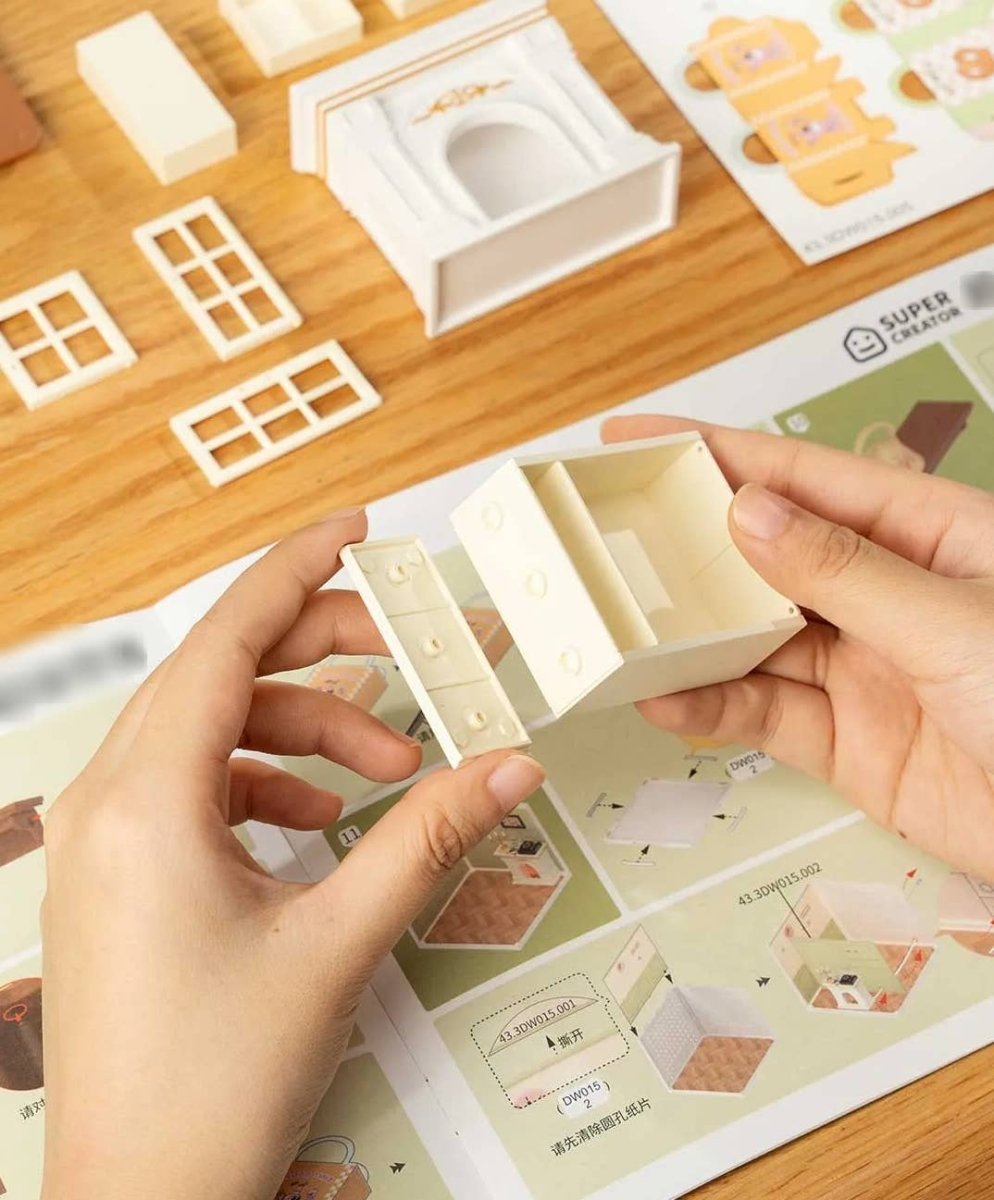 Hands Craft - DIY Miniature House Kit: Warm Dining Room - The Merri Artist - merriartist.com
