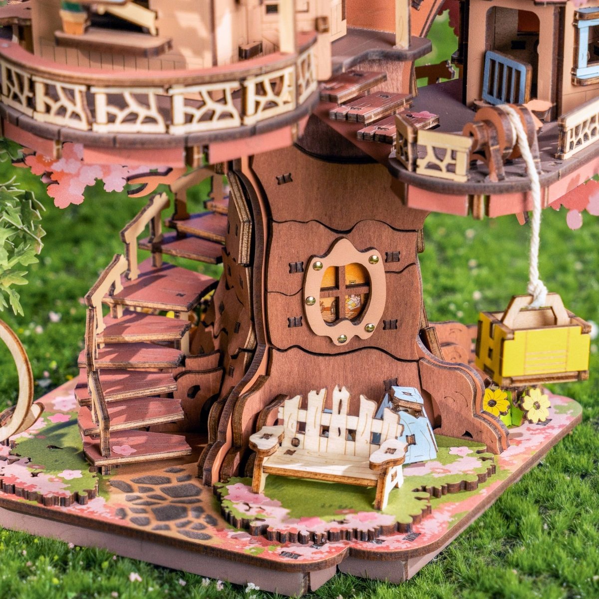 Hands Craft - DIY Wooden Puzzle: Sakura Tree House - The Merri Artist - merriartist.com