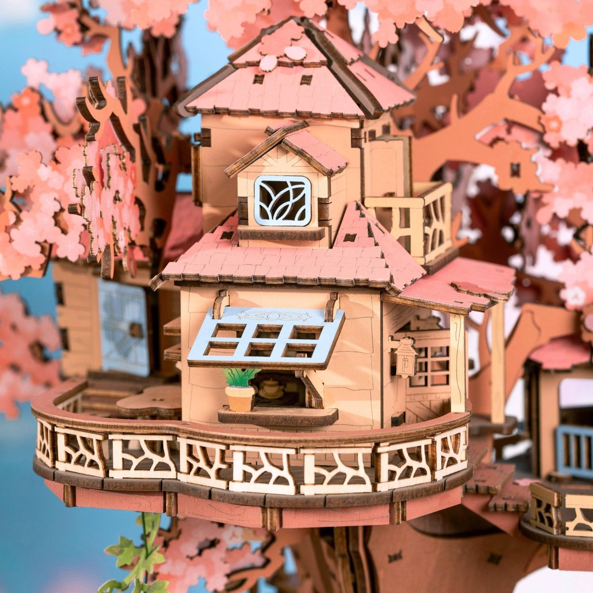 Hands Craft - DIY Wooden Puzzle: Sakura Tree House - The Merri Artist - merriartist.com