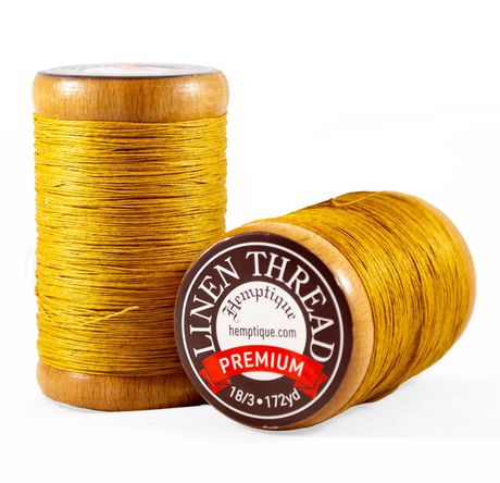 Hemptique Flax Linen Thread 0.6MM - Gold (1 spool, 172 yards) - The Merri Artist - merriartist.com