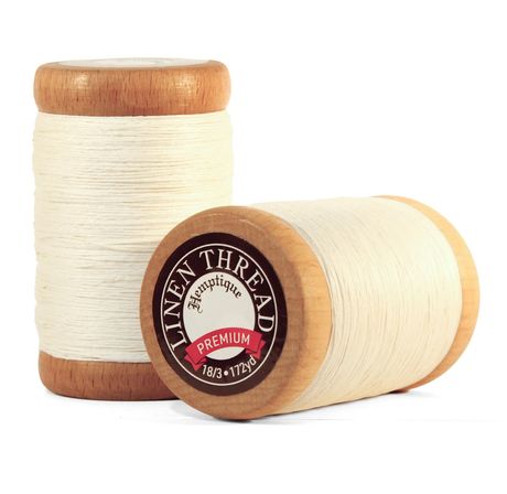 Hemptique Flax Linen Thread 0.6MM - Natural (1 spool, 172 yards) - The Merri Artist - merriartist.com