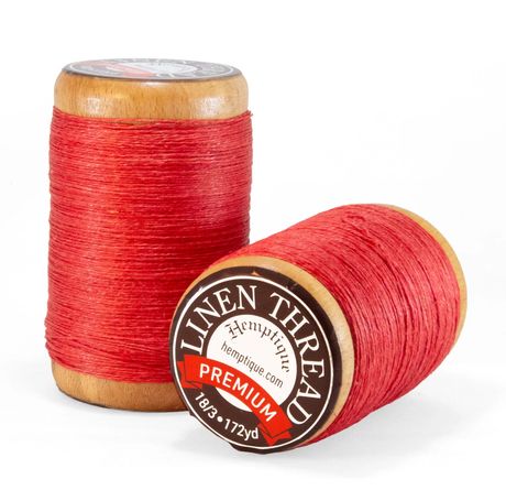 Hemptique Flax Linen Thread 0.6MM - Red (1 spool, 172 yards) - The Merri Artist - merriartist.com