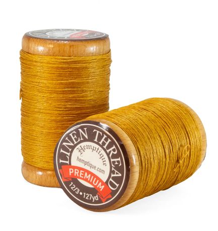 Hemptique Flax Linen Thread 1MM - Gold (1 spool, 127 yards) - The Merri Artist - merriartist.com