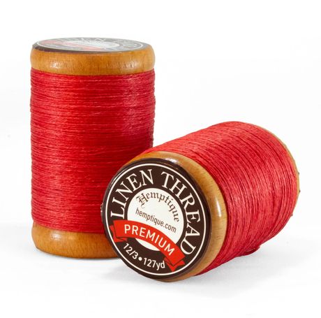 Hemptique Flax Linen Thread 1MM - Red (1 spool, 127 yards) - The Merri Artist - merriartist.com