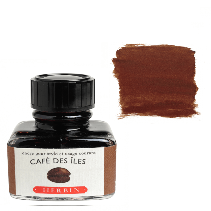 Herbin Fountain Pen Ink 30ml Bottle - Cafe des Iles (Island Coffee) - The Merri Artist - merriartist.com