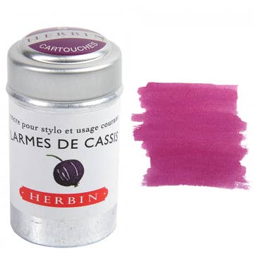 Herbin Fountain Pen Ink cartridges - Larme de Cassis (Black Currant Drop) - 6 cartridges - The Merri Artist - merriartist.com