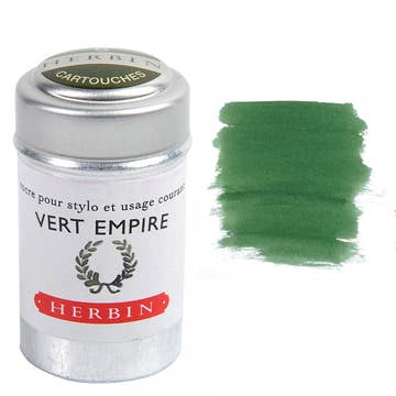 Herbin Fountain Pen Ink cartridges - Vert Empire (Empire Green) - 6 cartridges - The Merri Artist - merriartist.com