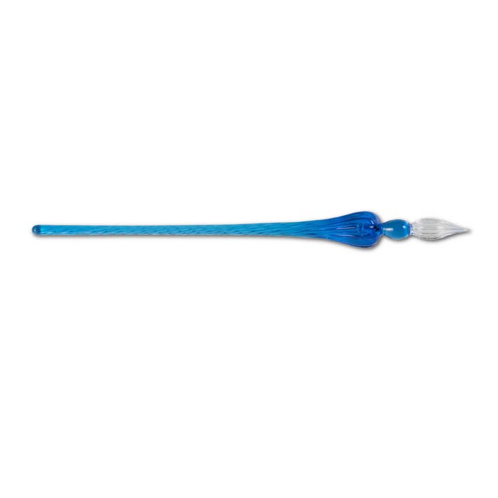 Herbin Round Glass Pen Spiral Body "Blue" - The Merri Artist - merriartist.com