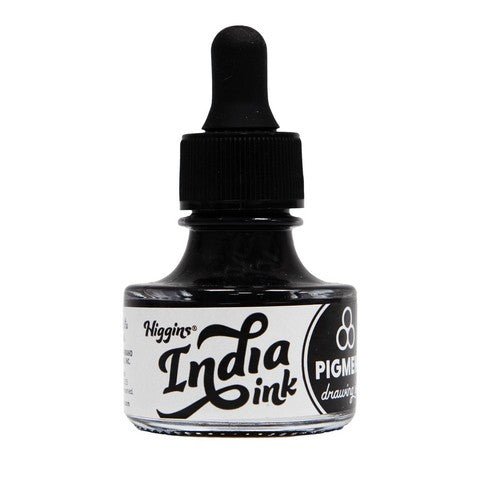 Higgins Waterproof India Ink - 1 fl oz (26.9 ml) Black - The Merri Artist - merriartist.com