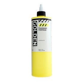 High Flow Acrylics, 16 oz. Bottle Fluorescent Chartreuse - The Merri Artist - merriartist.com