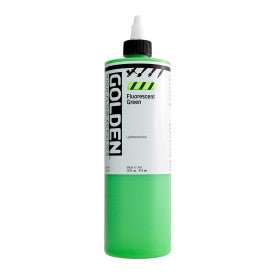 High Flow Acrylics, 16 oz. Bottle Fluorescent Green - The Merri Artist - merriartist.com