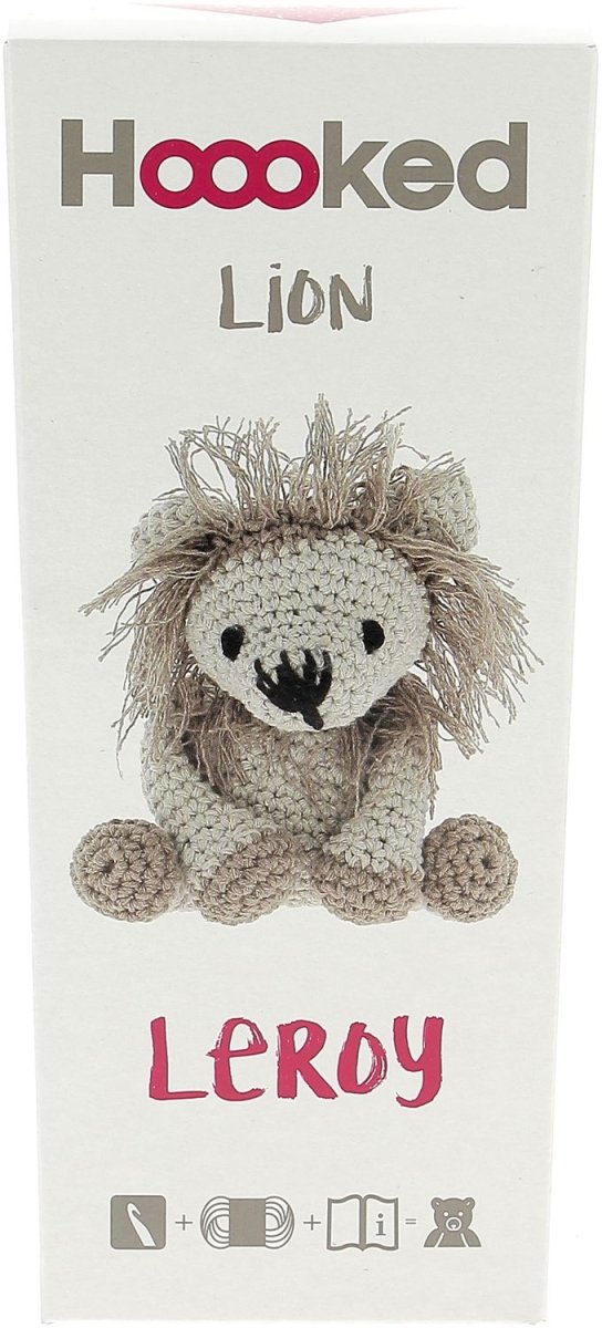 Hoooked Amigurumi DIY Kit W/Eco Barbante Yarn - Lion Leroy - Beige & Taupe - The Merri Artist - merriartist.com