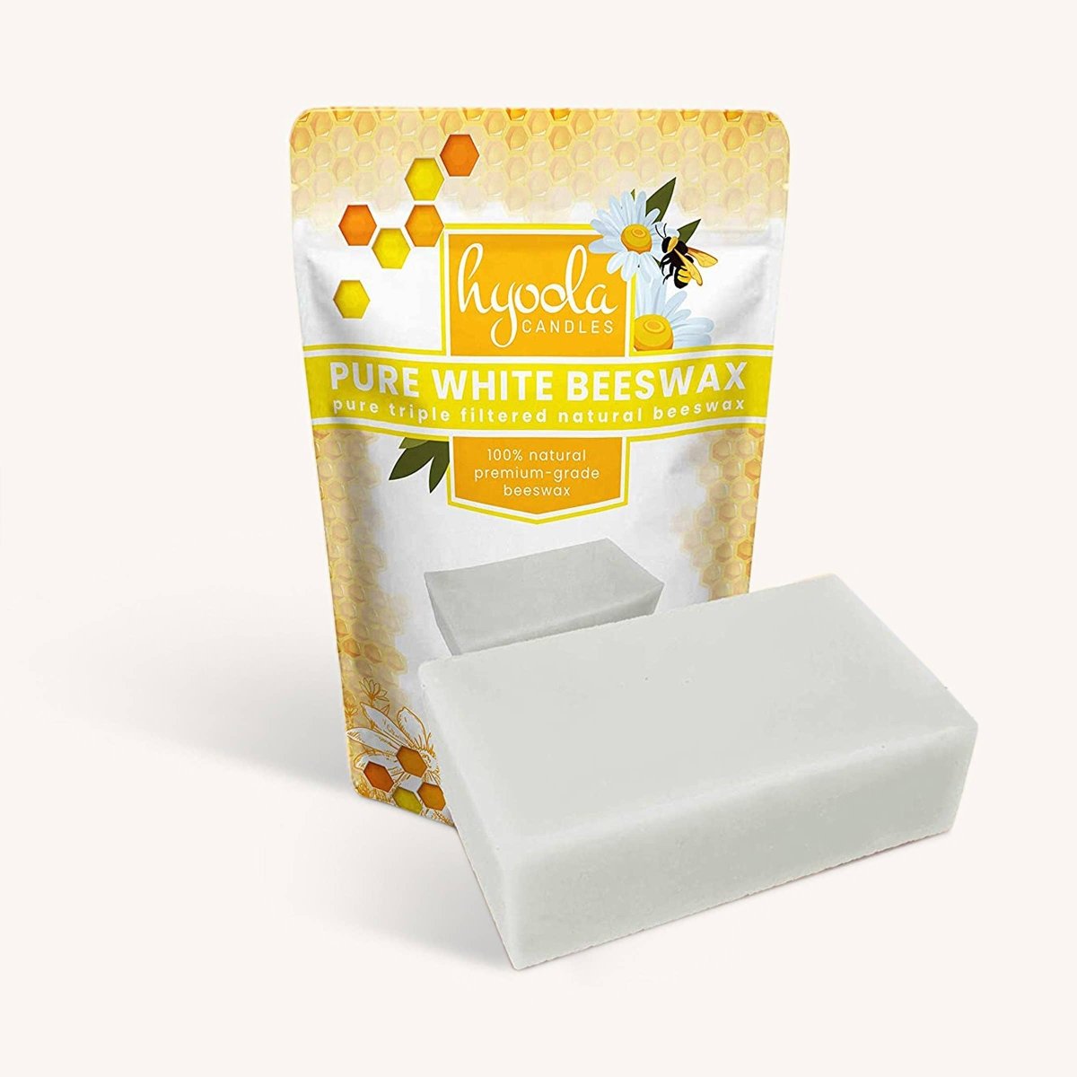 Hyoola Candles - White Beeswax Block - 1 Pound - The Merri Artist - merriartist.com