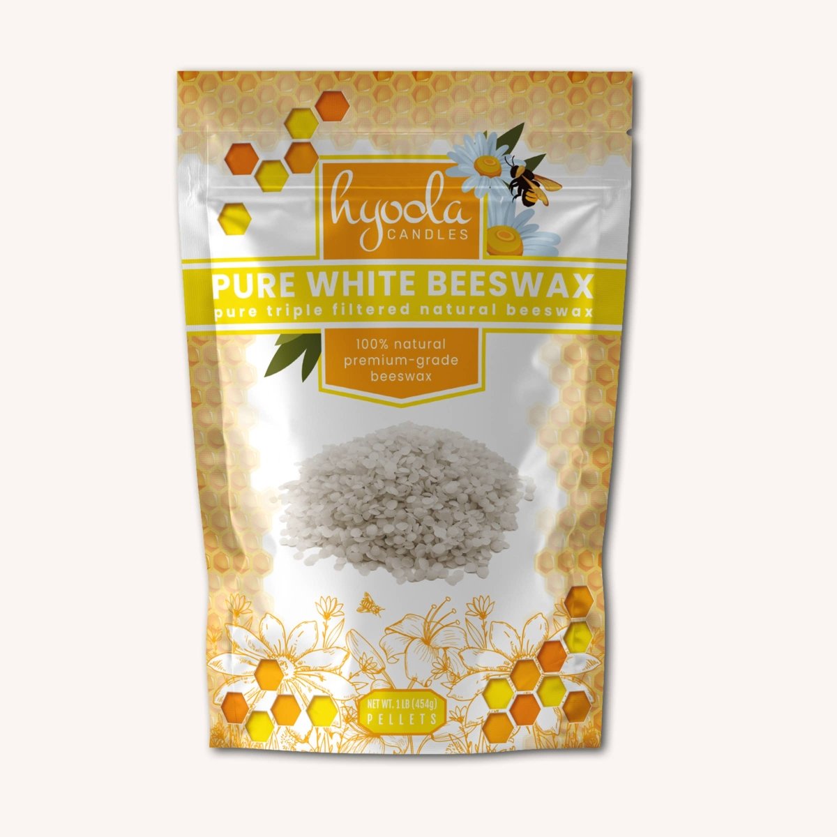 Hyoola Candles - White Beeswax Pellets - 1 Pound - The Merri Artist - merriartist.com