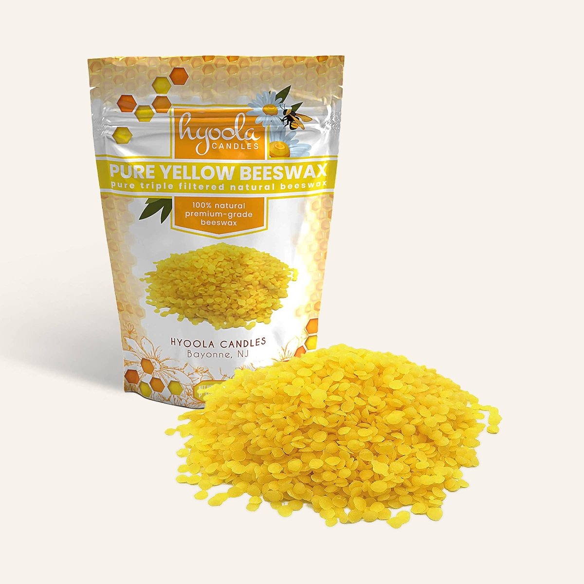 Hyoola Candles - Yellow Beeswax Pellets - 1 Pound - The Merri Artist - merriartist.com