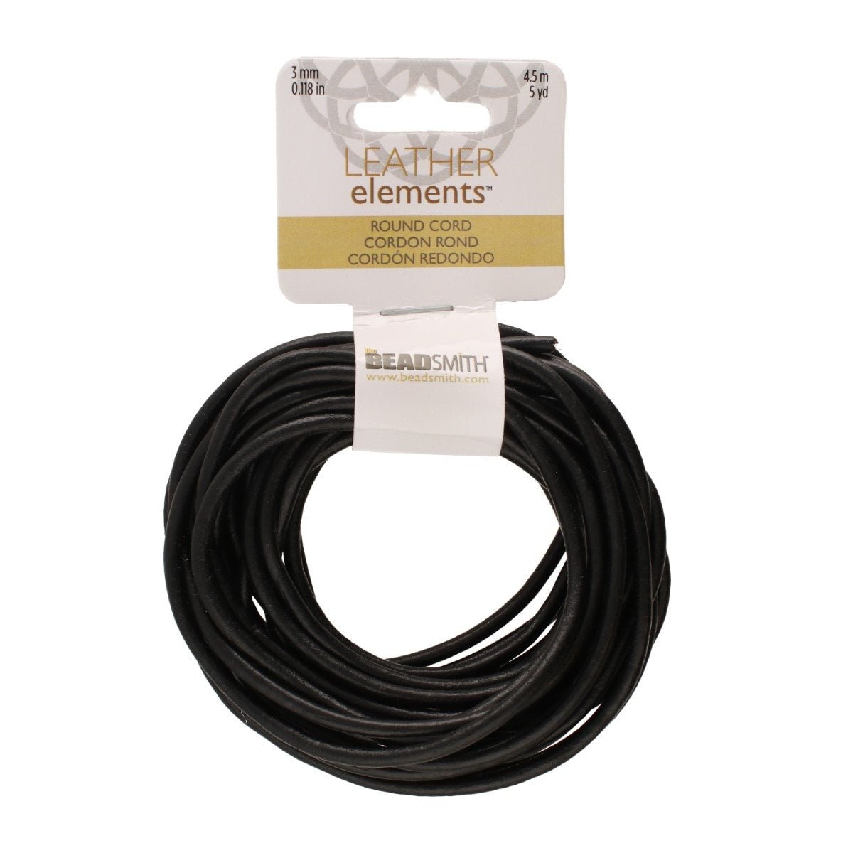 Indian Leather Cord 3mm - 5 Yards - Black - The Merri Artist - merriartist.com