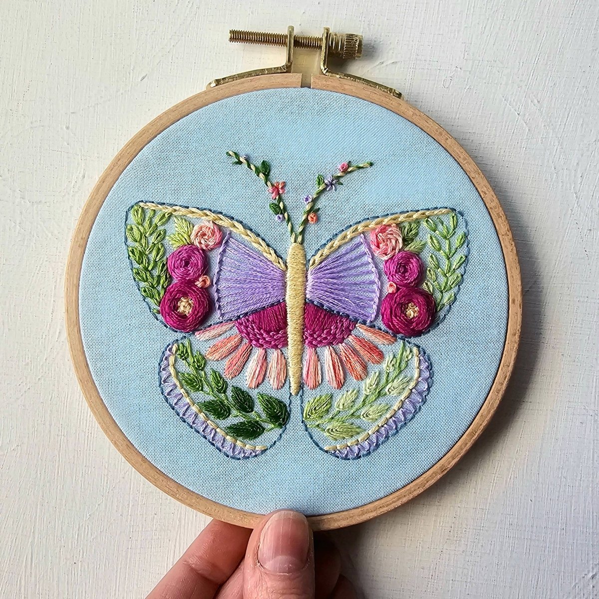 Jessica Long Embroidery - Beginner Butterfly Sampler hand embroidery kit - The Merri Artist - merriartist.com