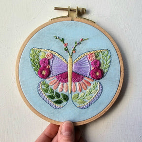 Jessica Long Embroidery - Beginner Butterfly Sampler hand embroidery kit - The Merri Artist - merriartist.com