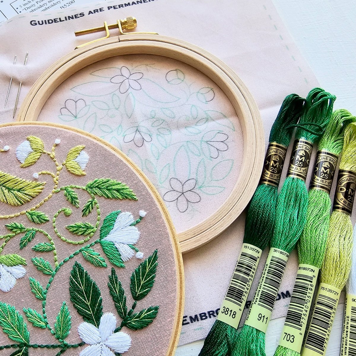 Jessica Long Embroidery - Blissful Blooms Beginner Embroidery Kit - The Merri Artist - merriartist.com