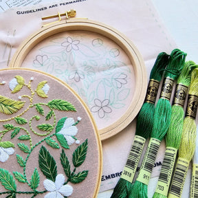 Jessica Long Embroidery - Blissful Blooms Beginner Embroidery Kit - The Merri Artist - merriartist.com