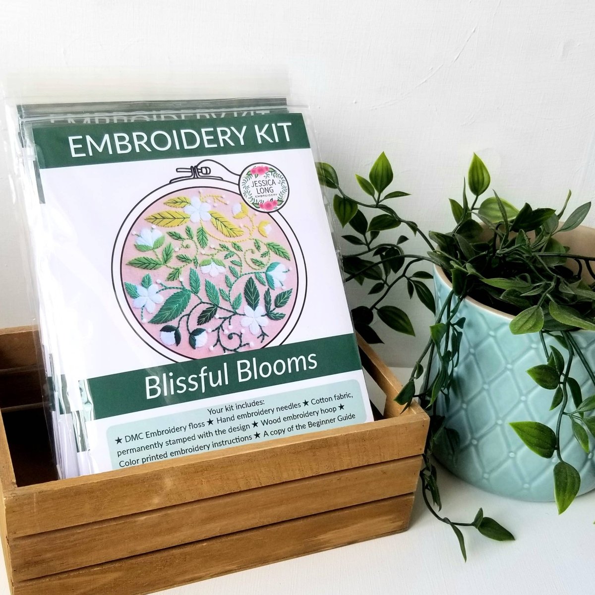 Jessica Long Embroidery - Blissful Blooms Beginner Embroidery Kit - The Merri Artist - merriartist.com