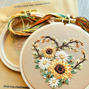 Jessica Long Embroidery - "Fall in Love" Embroidery Kit - The Merri Artist - merriartist.com