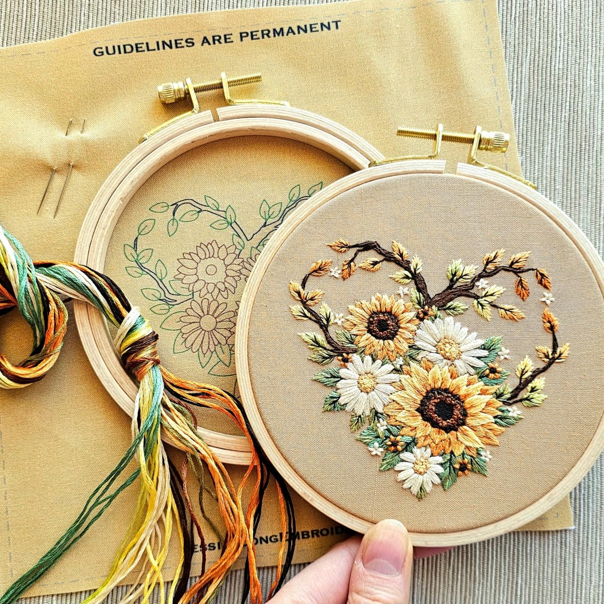 Jessica Long Embroidery - "Fall in Love" Embroidery Kit - The Merri Artist - merriartist.com