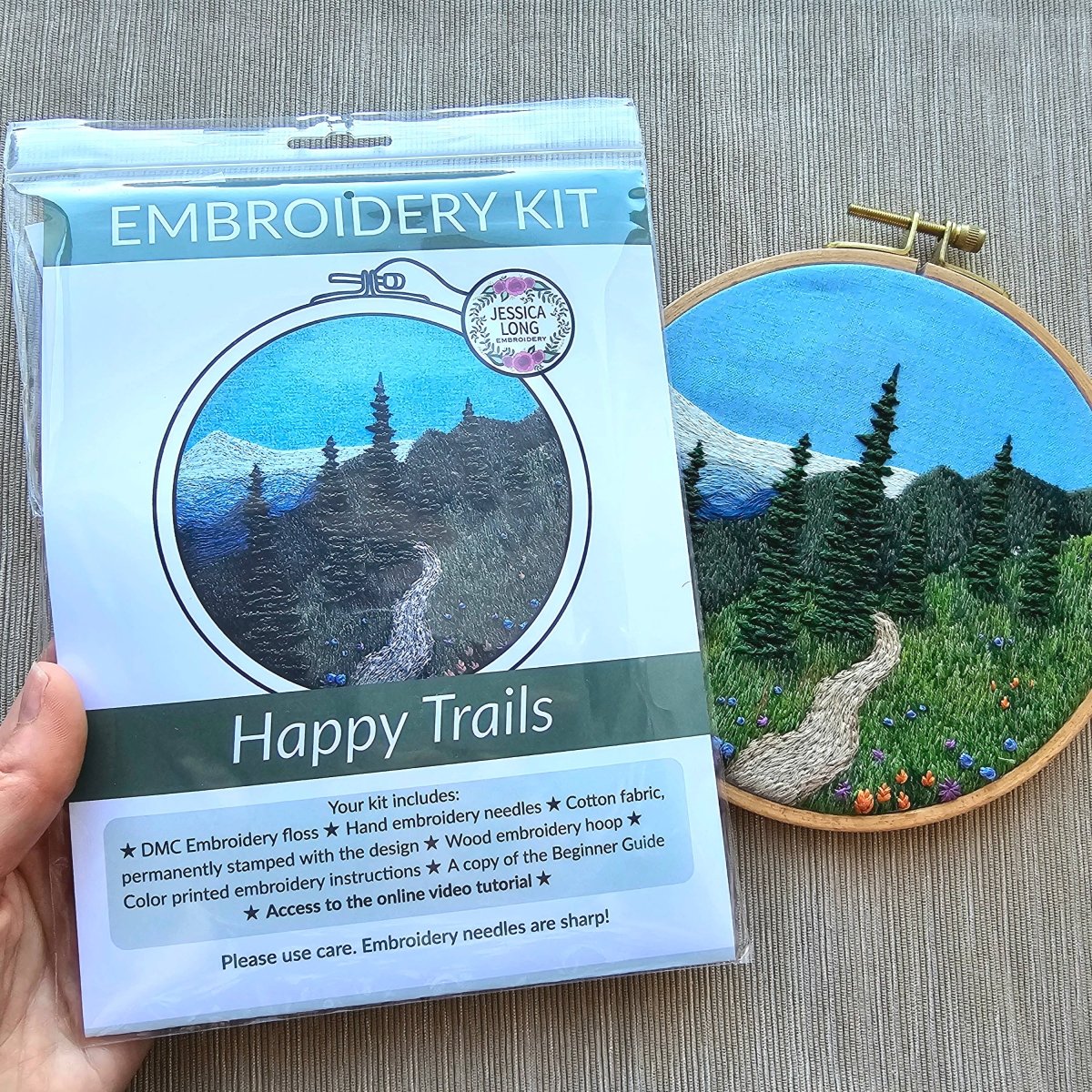 Jessica Long Embroidery - "Happy Trails" Landscape Embroidery Kit - The Merri Artist - merriartist.com