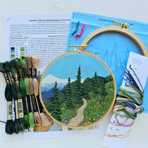 Jessica Long Embroidery - "Happy Trails" Landscape Embroidery Kit - The Merri Artist - merriartist.com