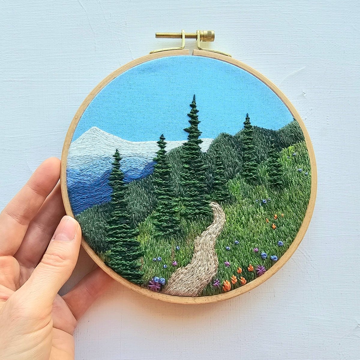 Jessica Long Embroidery - "Happy Trails" Landscape Embroidery Kit - The Merri Artist - merriartist.com