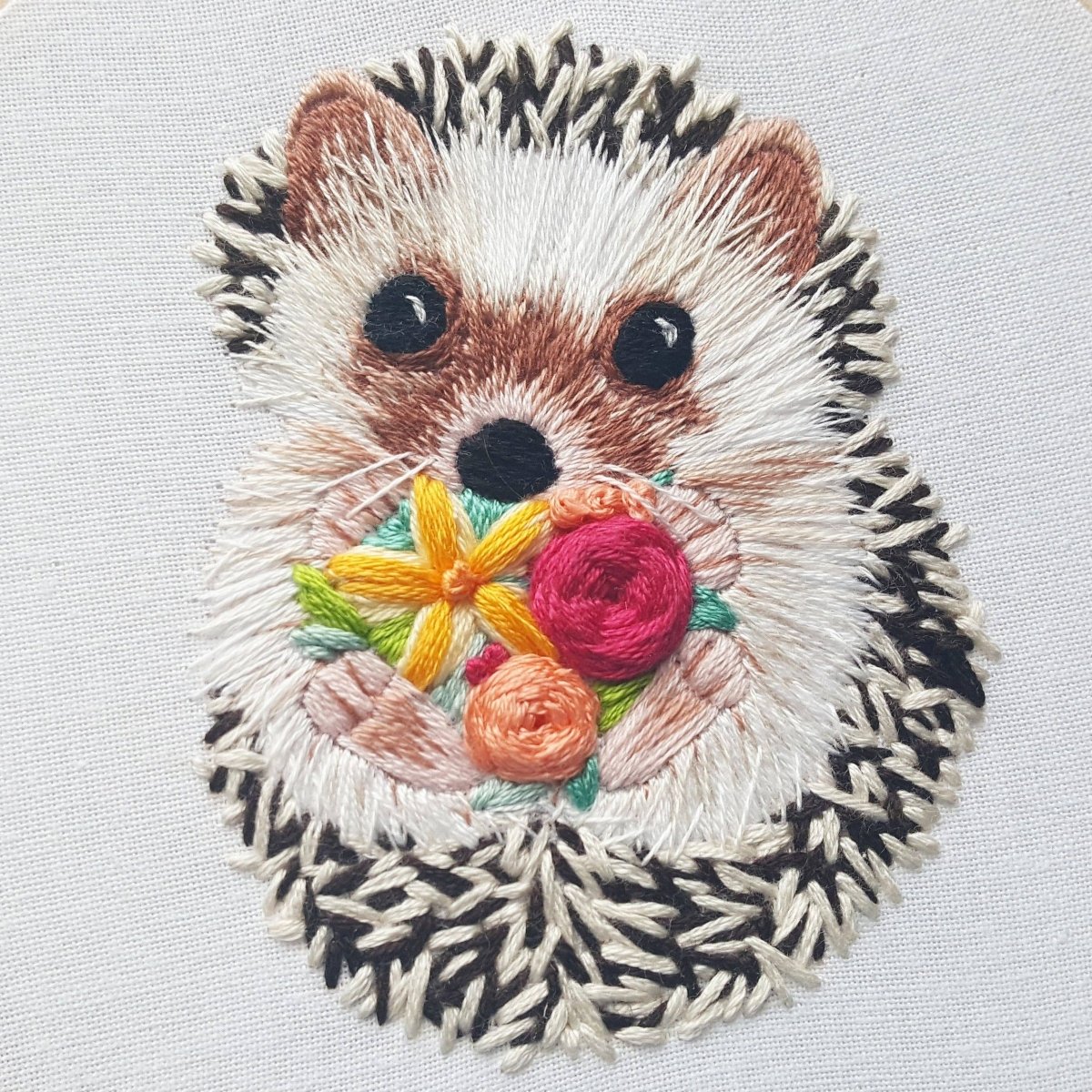 Jessica Long Embroidery - Hedgehog Embroidery Kit - Floss Card - The Merri Artist - merriartist.com