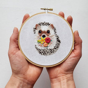 Jessica Long Embroidery - Hedgehog Embroidery Kit - Floss Card - The Merri Artist - merriartist.com