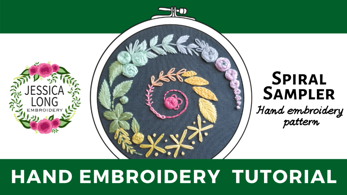 Jessica Long Embroidery - Spiral Sampler Beginner Embroidery Kit - Navy - The Merri Artist - merriartist.com
