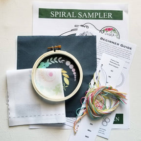 Jessica Long Embroidery - Spiral Sampler Beginner Embroidery Kit - Navy - The Merri Artist - merriartist.com