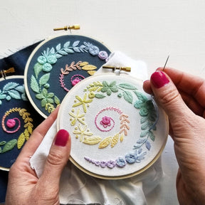 Jessica Long Embroidery - Spiral Sampler Beginner Embroidery Kit - Navy - The Merri Artist - merriartist.com
