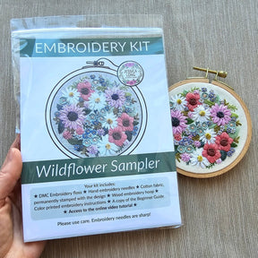 Jessica Long Embroidery - Wildflower Sampler Embroidery Craft Kit - The Merri Artist - merriartist.com