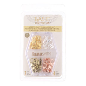 Jewelry Clasp Lobster Claw 32 Piece Assortment (4 each of 2 sizes in 4 colors) - The Merri Artist - merriartist.com