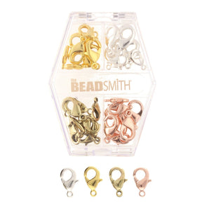 Jewelry Clasp Lobster Claw 32 Piece Assortment (4 each of 2 sizes in 4 colors) - The Merri Artist - merriartist.com