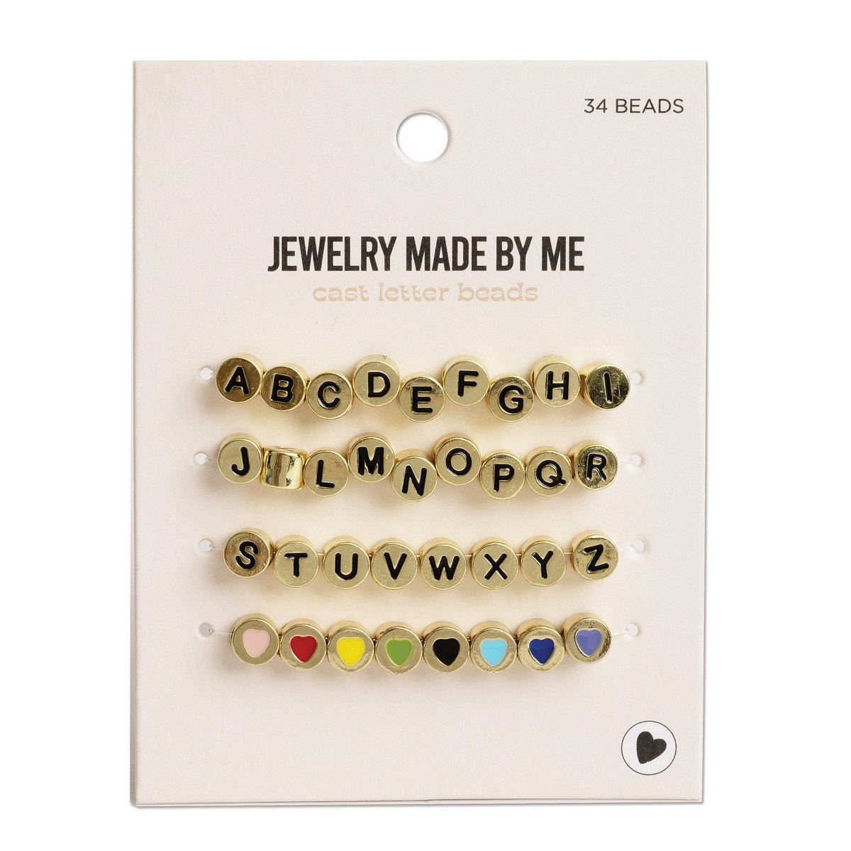 Jewelry Made By Me - Alphabet and Hearts Beads - 34 assorted - The Merri Artist - merriartist.com