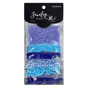 Jewelry Made by Me - Mixed Seed Bead Assortment, Blue 60gm - The Merri Artist - merriartist.com