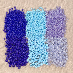 Jewelry Made by Me - Mixed Seed Bead Assortment, Blue 60gm - The Merri Artist - merriartist.com