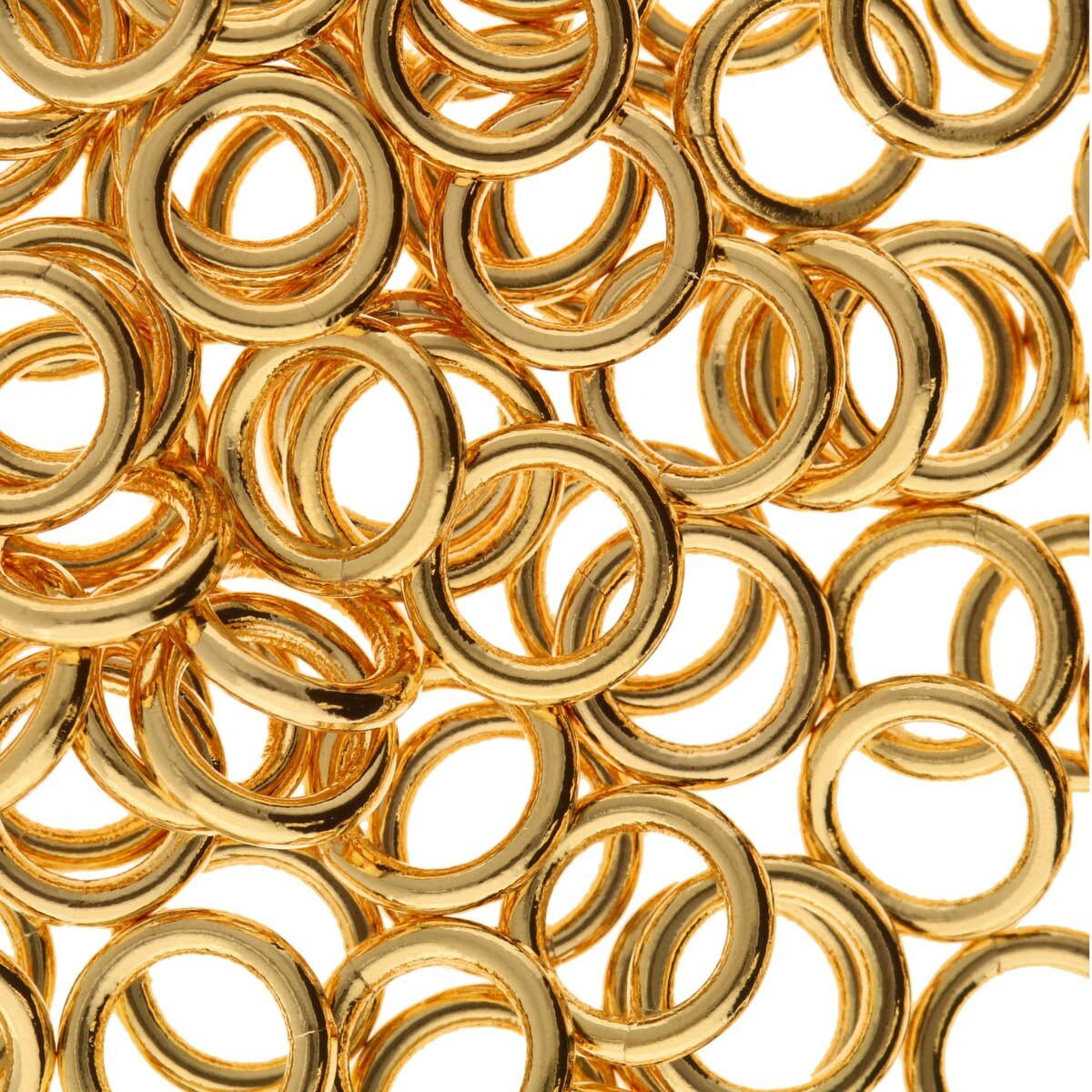 Jump Rings - 6 mm Round 18 gauge Gold Plated - bag of 144 - The Merri Artist - merriartist.com