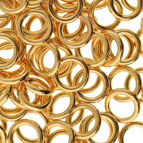 Jump Rings - 6 mm Round 18 gauge Gold Plated - bag of 144 - The Merri Artist - merriartist.com