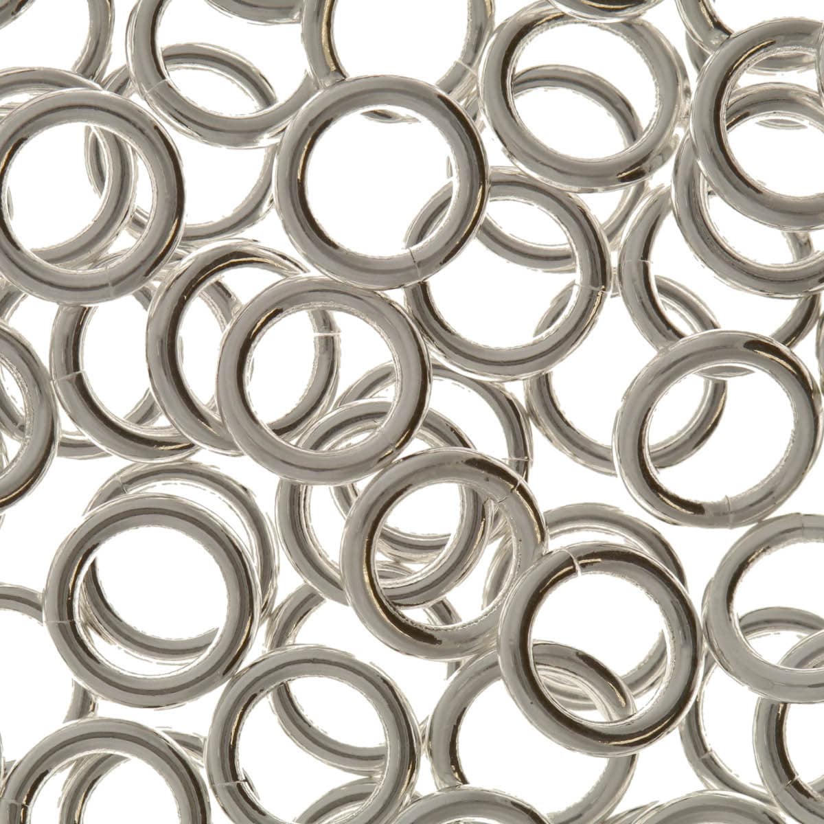 Jump Rings - 6 mm Round 18 Gauge Silver Plated - bag of 144 - The Merri Artist - merriartist.com