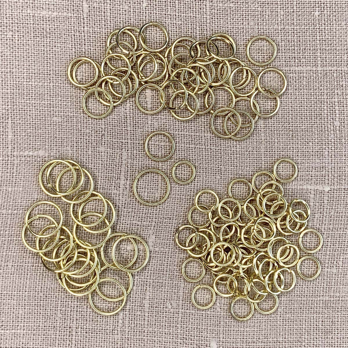 Jump Rings - Gold Color - 120 Assorted (8mm, 10mm and 12mm) - The Merri Artist - merriartist.com