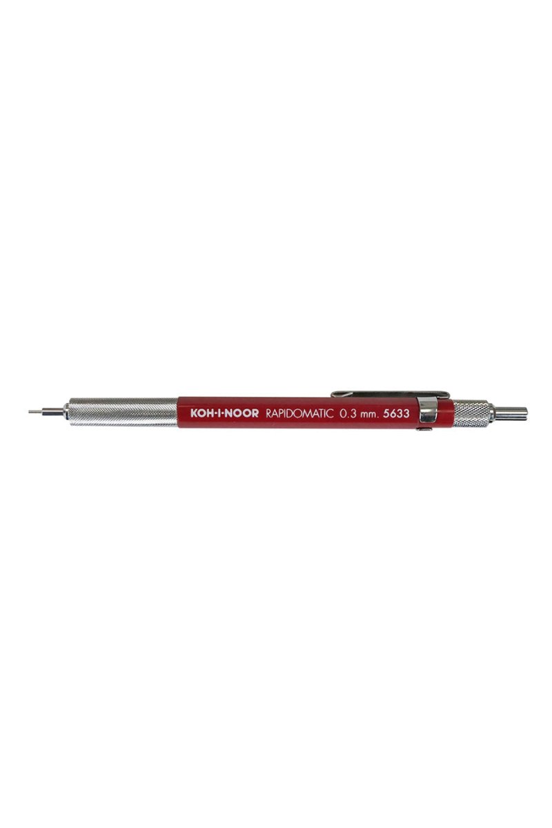 Koh - I - Noor Rapidomatic Mechanical Pencil .3mm (red barrel) - The Merri Artist - merriartist.com